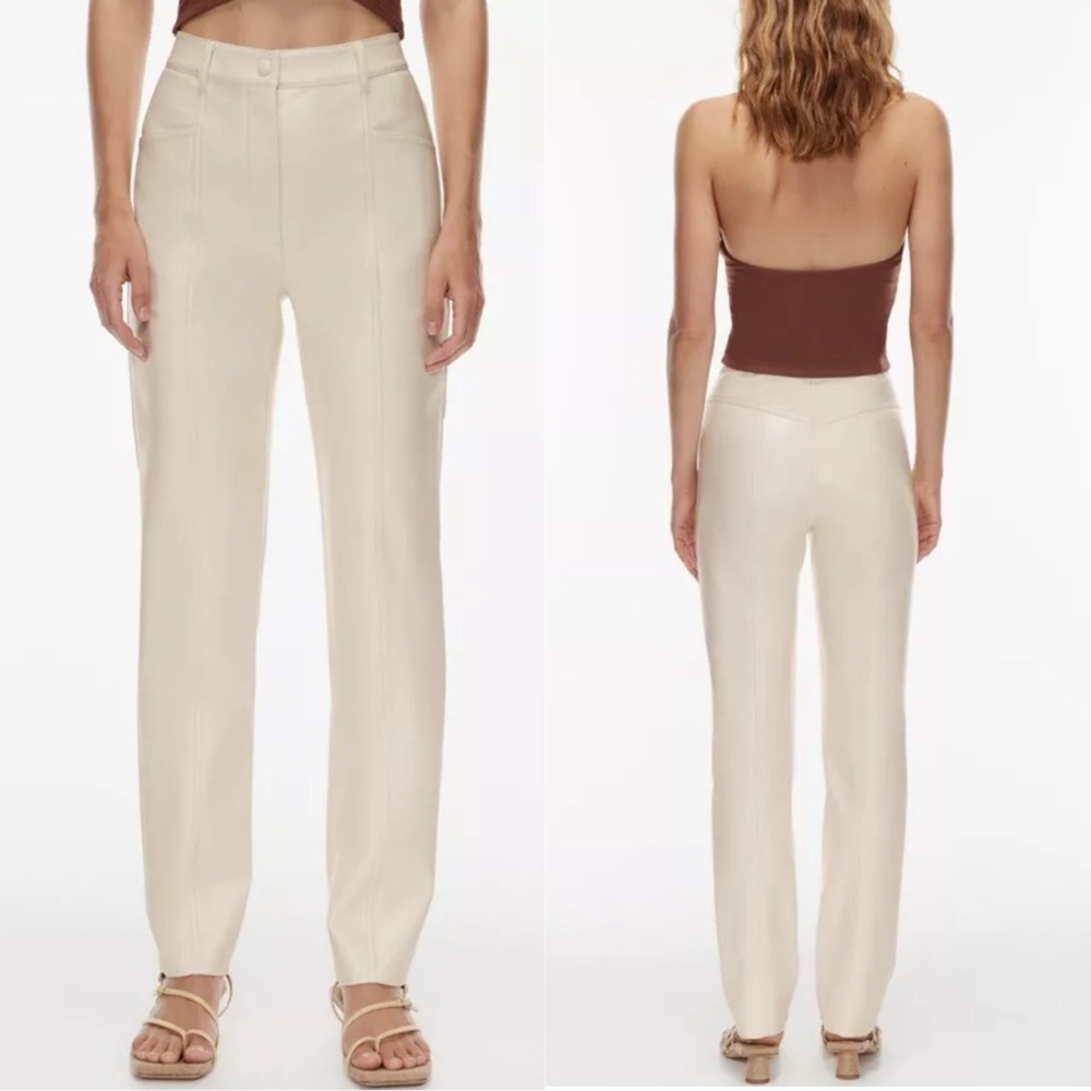 Aritzia Wilfred Rebel Vegan Leather Pant in Birch